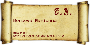 Borsova Marianna névjegykártya